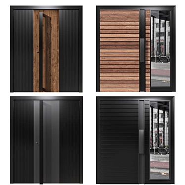 Multi-Style Entrance Door Set 3D model image 1 