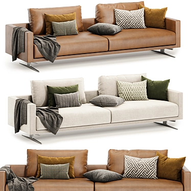Flexform Campiello Sofa: 2 Colors 3D model image 1 