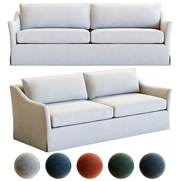 Keely Slipcovered Sofa 3D Model 3D model image 1 