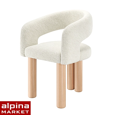 Pecola Soft Chair Fox Fur 3D model image 1 