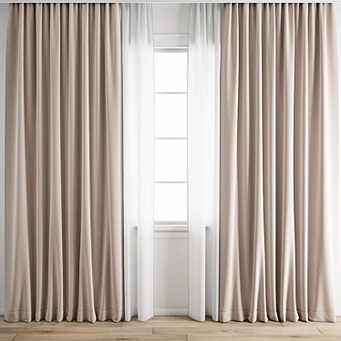 Polygonal Curtain Model Set 3D model image 1 