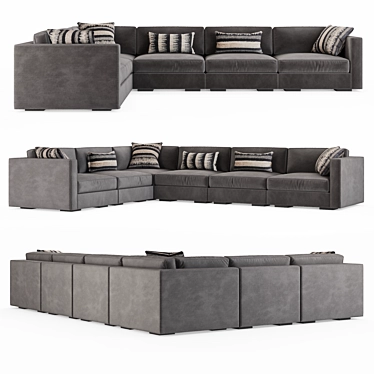 Maddox Slim-Arm L-Sectional Sofa 3D model image 1 