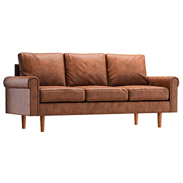 Modern Vegan Leather Sofa 3D model image 1 