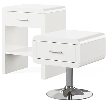 Sleek Bedside Table Set 3D model image 1 