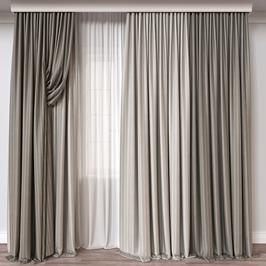 Modern Curtain 3D Model Render 3D model image 1 