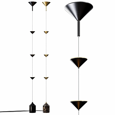 Vertical LED Floor Lamp Ensemble 3D model image 1 