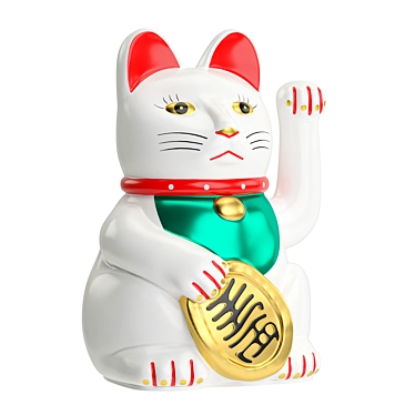 Japanese Lucky Cat Figurine 3D model image 1 