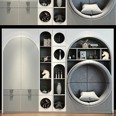 Customizable Children's Furniture Set 3D model image 1 