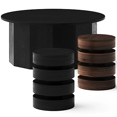 Modern Coffee and Side Tables 3D model image 1 