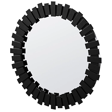 Elegant Clover Round Mirror 3D model image 1 