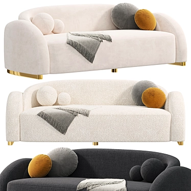 Elegant CURVAO Sofa in Millimeters 3D model image 1 