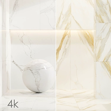 Marble BUNDLE: Calacatta Gold & Carrara White 3D model image 1 