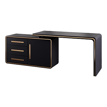 L-Shaped Gray Corner Computer Desk 3D model image 1 