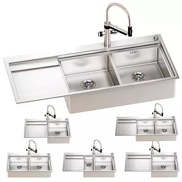 Versatile BLANCO DIVON Sink Set 3D model image 1 