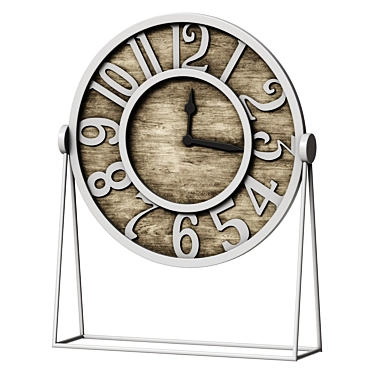 Round Glossy White Table Clock 3D model image 1 