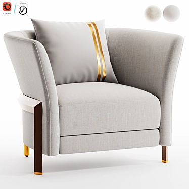 Sleek NEW COSMO Armchair, Modern 3D model image 1 