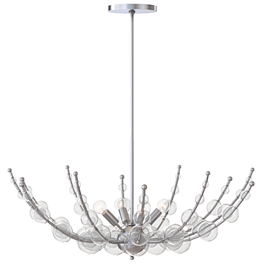 Luxurious Abberton Polished Nickel Chandelier 3D model image 1 