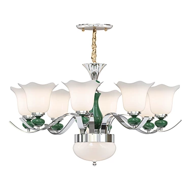 Luxurious European Ceramic Chandelier 3D model image 1 