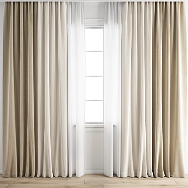 Polygonal Curtain 3D Model Kit 3D model image 1 