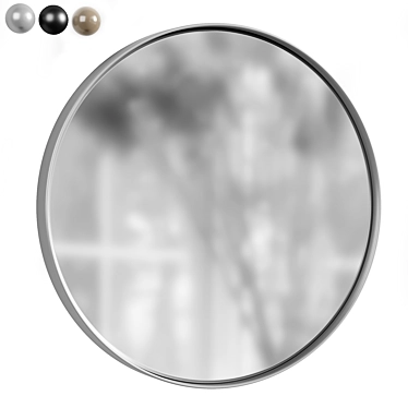 Minimalist Round Rim Accent Mirror 3D model image 1 