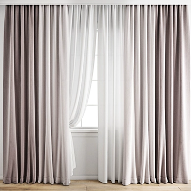 Polygonal Curtain Model Set 3D model image 1 