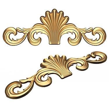 Elegance Carved Plaster Molding Decoration 3D model image 1 