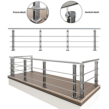 Expandable Metal Railings: Versatile Design 3D model image 1 