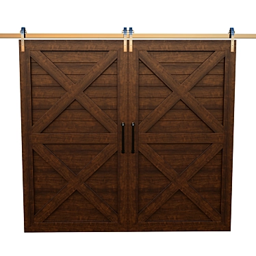 Rustic Barn Door 3D Model 3D model image 1 