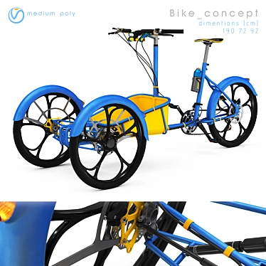 Adjustable Cargo Bike Concept 3D model image 1 