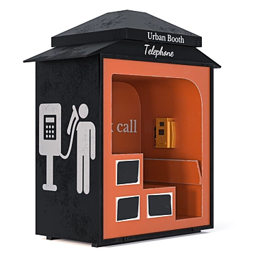 Modern City Phone Kiosk Model 3D model image 1 