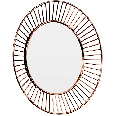 Gleaming Art Deco Copper Mirror 3D model image 1 