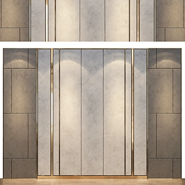 Versatile Wood Fabric Metal Panel 3D model image 1 