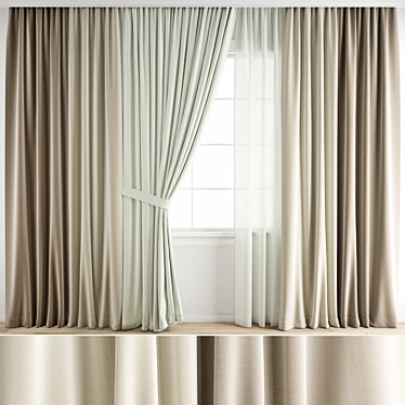 Poly Curtain Model Bundle | 3D Max + Obj 3D model image 1 