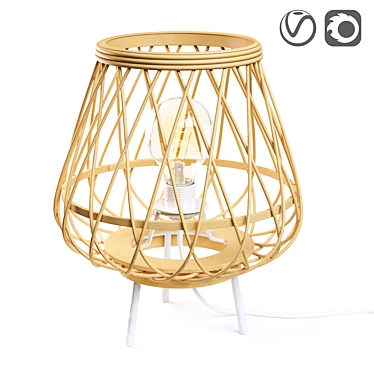 Bamboo Ritual Tripod Lamp 3D model image 1 