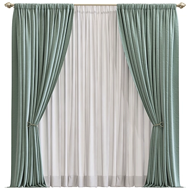 Retopologized Curtain Design 3D model image 1 