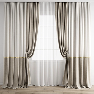 Polygonal Curtain Model Set 3D model image 1 