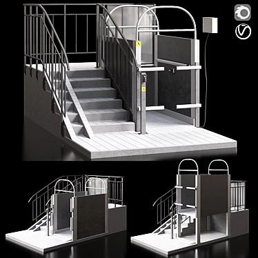 Motorized Disabled Lift Platform 3D model image 1 