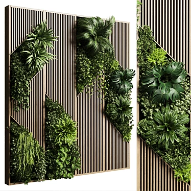 Wooden Frame Vertical Garden 3D model image 1 