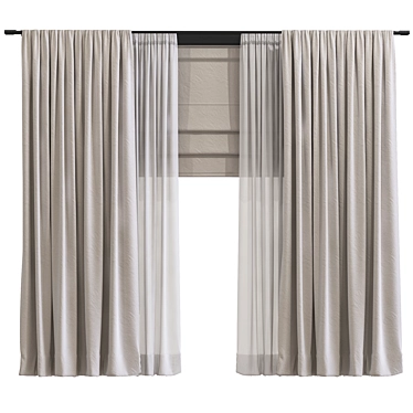 Origami Curtain Redesign 3D model image 1 