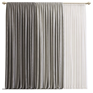 Contemporary Curtain Design 3D model image 1 