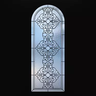 Stained Glass Arched Window 3D model image 1 