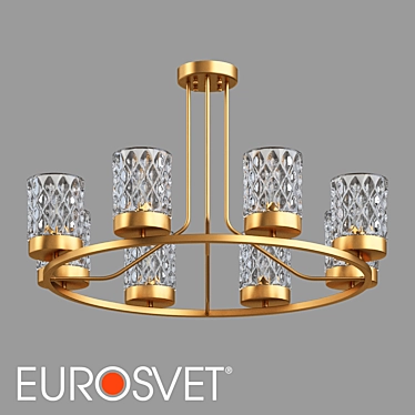 Eurosvet Calle Glass Ceiling Light 3D model image 1 