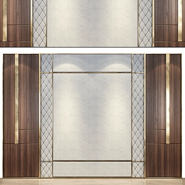 Modern Wood Fabric Metal Wall Panel 3D model image 1 