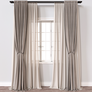 Luxury Curtain 3D Model 3D model image 1 