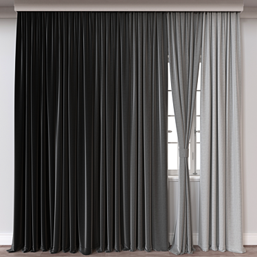 Modern Curtain 3D Model 3D model image 1 