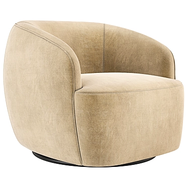 CB2 Gwyneth Swivel Chair | Modern Velvet Elegance 3D model image 1 