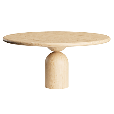 Round Timber Bell Dining Table 3D model image 1 