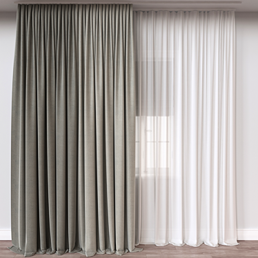 Vray and Corona Textile Curtain 3D model image 1 