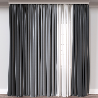 Versatile 3D Curtain Model 3D model image 1 