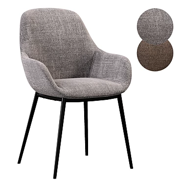 Elegant Konna Chair in Grey 3D model image 1 